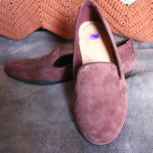 Clarks Purple Suede Flats